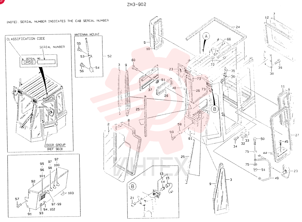 CAB ASSY, ROPS (INC. SEC 903), Start Serial: 1