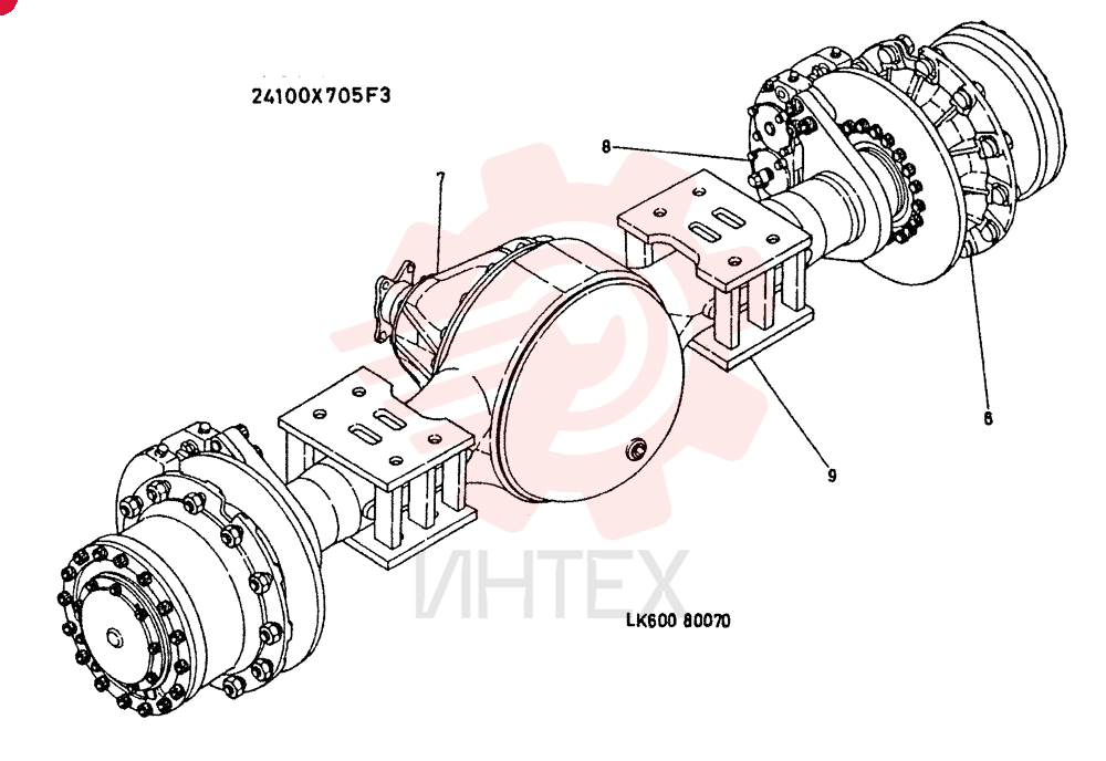 AXLE ASSY. F.R CONSISTS OF ITEM 6 TO 9