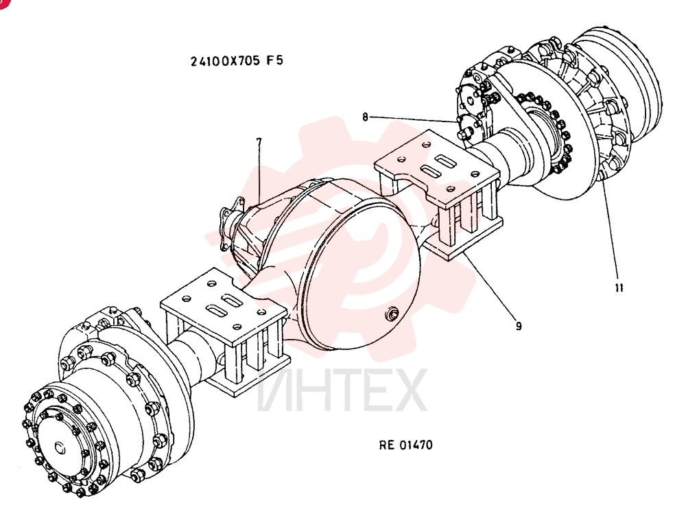 AXLE ASSY.F.R CONSISTS OF ITEM 7 TO  11