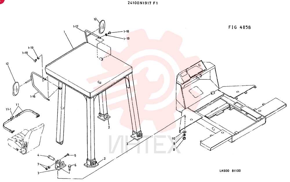 CANOPY GROUP. ROPS CONSISTS OF REF 1 TO 12