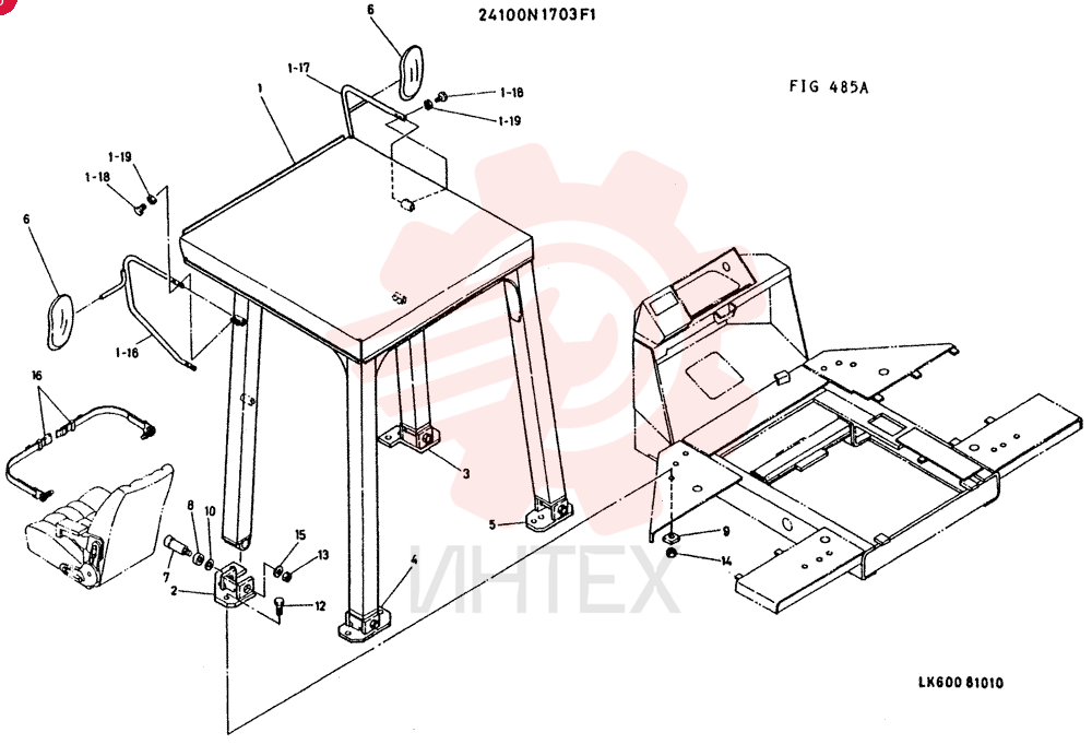 CANOPY GROUP, ROPS CONSISTS OF REF 1 TO 16
