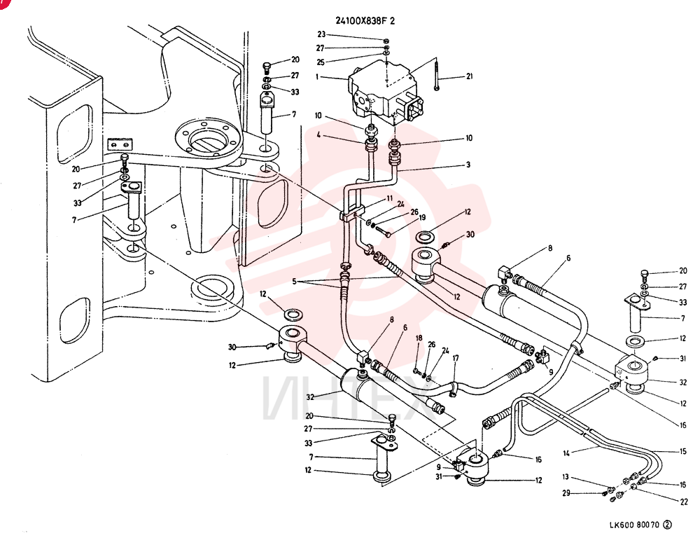 HYDR LINES,STEER CONSISTS OF REF 1 TO 33
