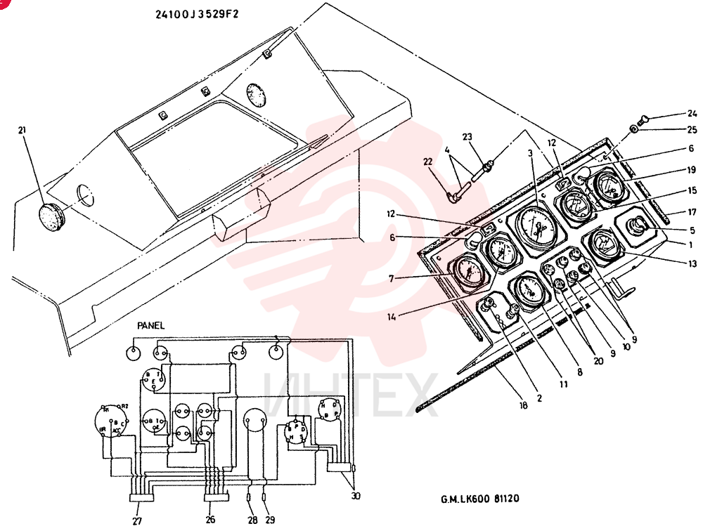 PANEL GROUP,INST CONSISTS OF REF 1 TO 25