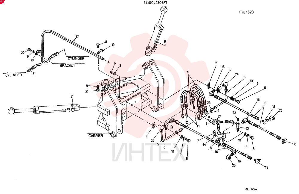 PIPING ASSY CONSISTS OF REF 1 TO 25