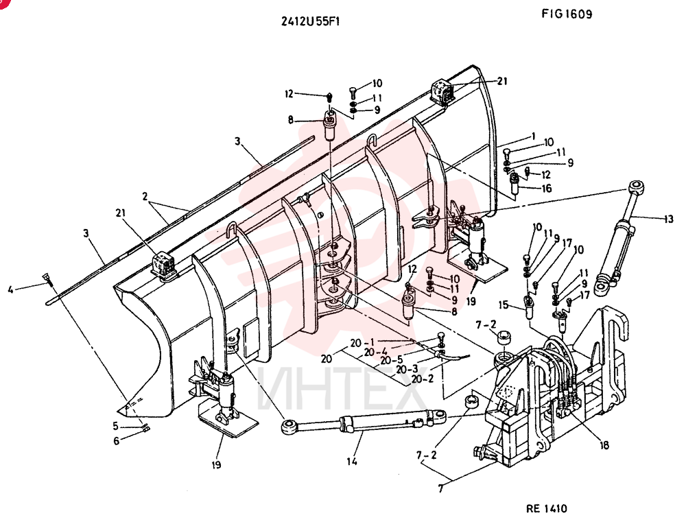 PLOW. ASSY, ANGLING CONSISTS OF ITEM 1 TO 21