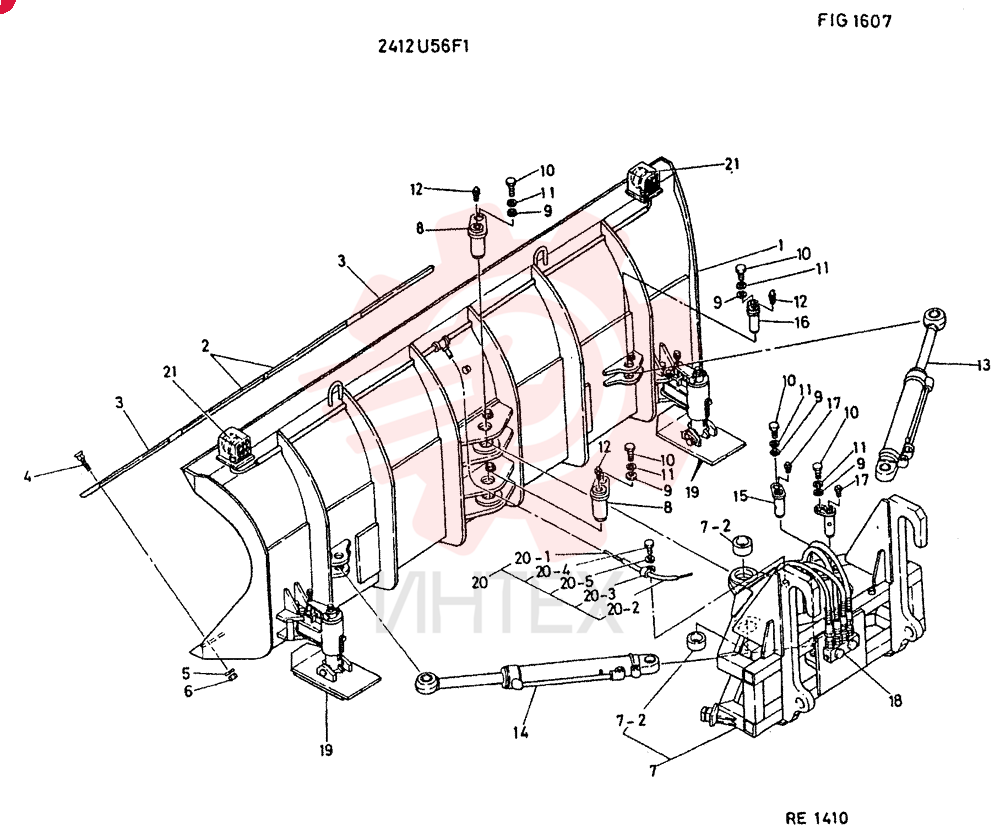 PLOW ASSY, ANGLING CONSISTS OF REF 1 TO 21 2412U56F1