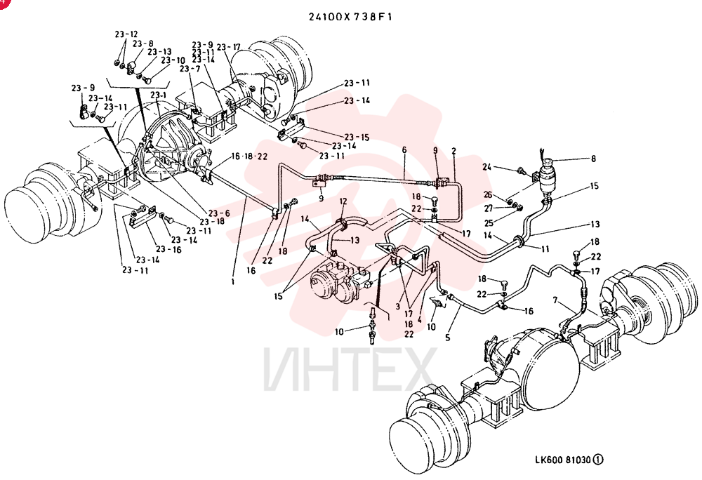 Схема (LK600) - WHEEL LOADER ASN RE1002 (1/03-12/03) 24100X738F1