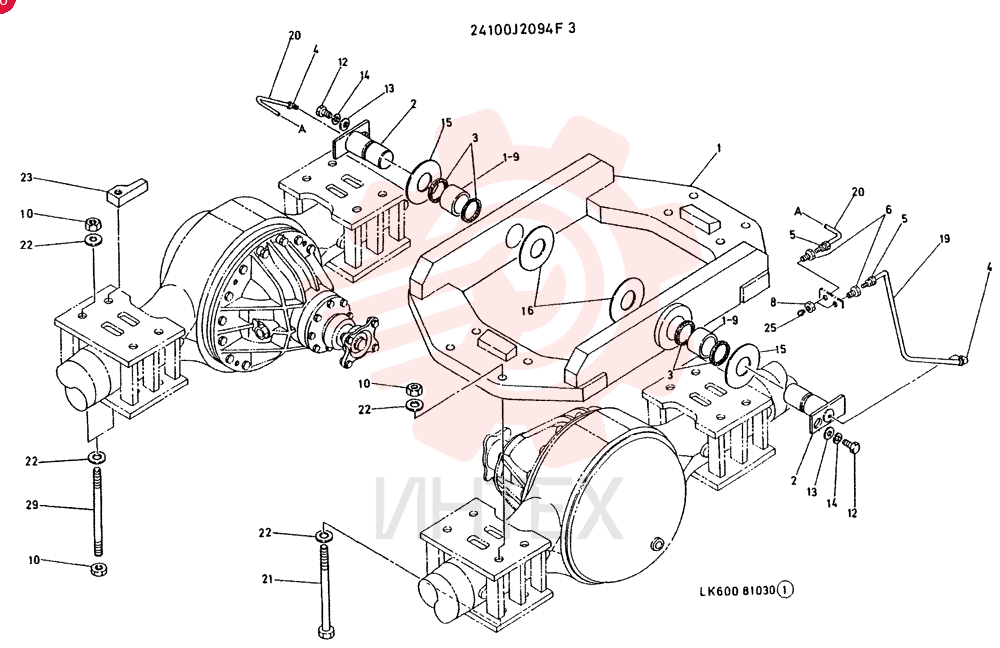 SUPPORT GROUP,AXLE CONSISTS OF REF1 TO 29