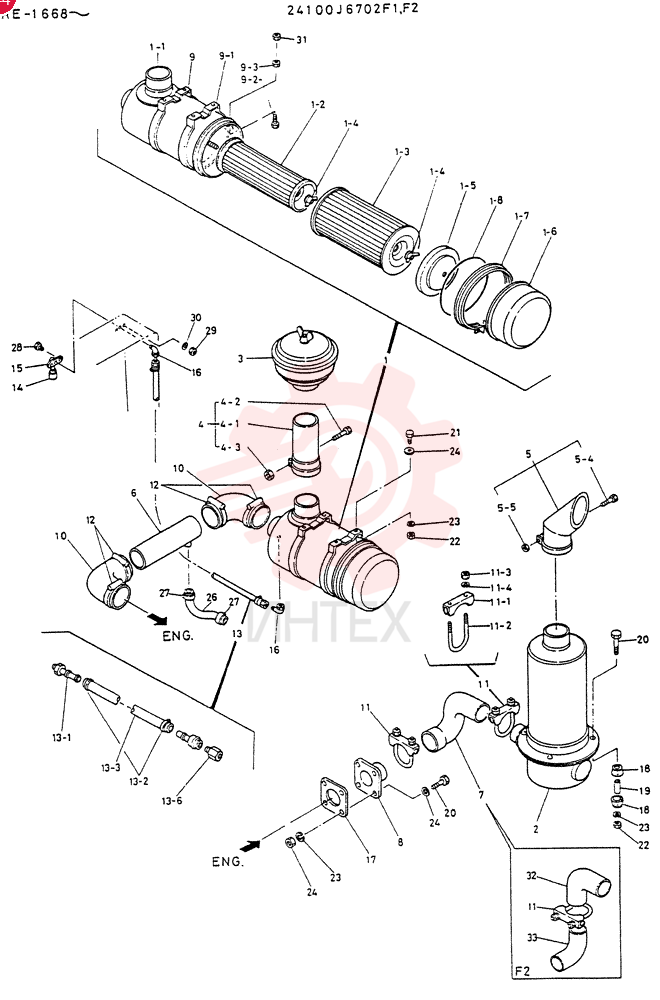 AIRCLEANER GROUP, Serial Range: RE1668-RE1669
