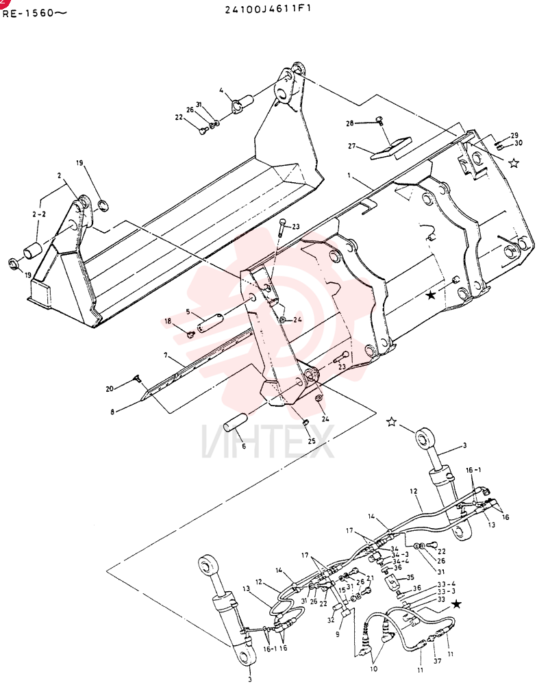 BUCKET ASSY, 1.9M3 24100J4611F1