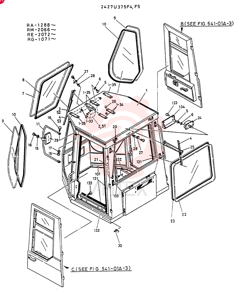CAB  ASSY, Serial Range: RE.2072--RE.2I25