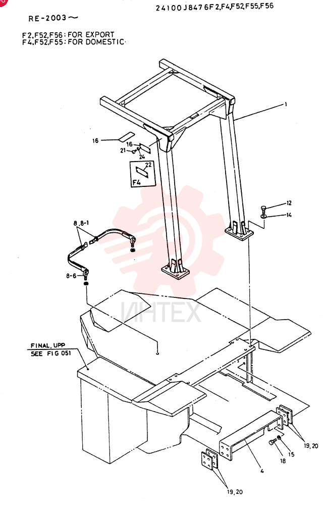 CANOPY   CROUP,   ROPS  RE., Serial Range: 2003--RE.2072