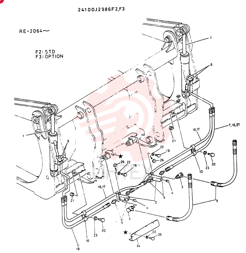 HYDR LINES, FRONT 24100J2986F2