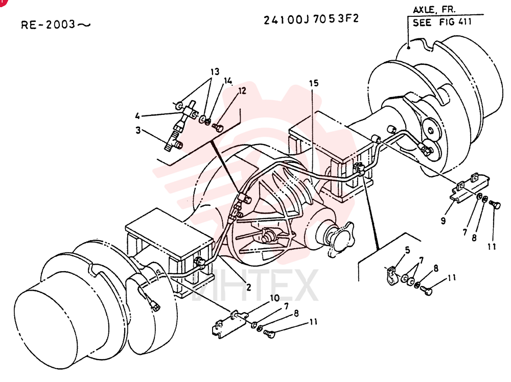 LINES, BRAKE AXLE FR 24100J7053F2