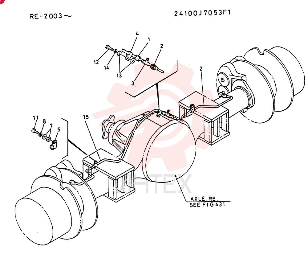 LINES, BRAKE AXLE RE 24100J7053F1