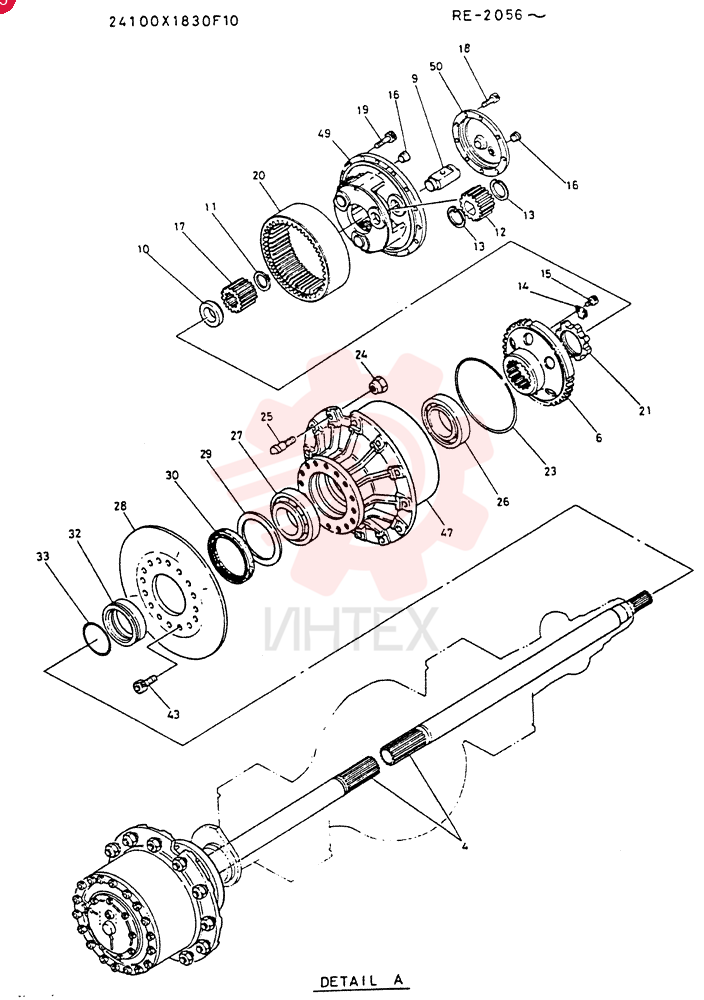 NOSPIN AXLE ASSY, RE 24100J1830F10 (2)