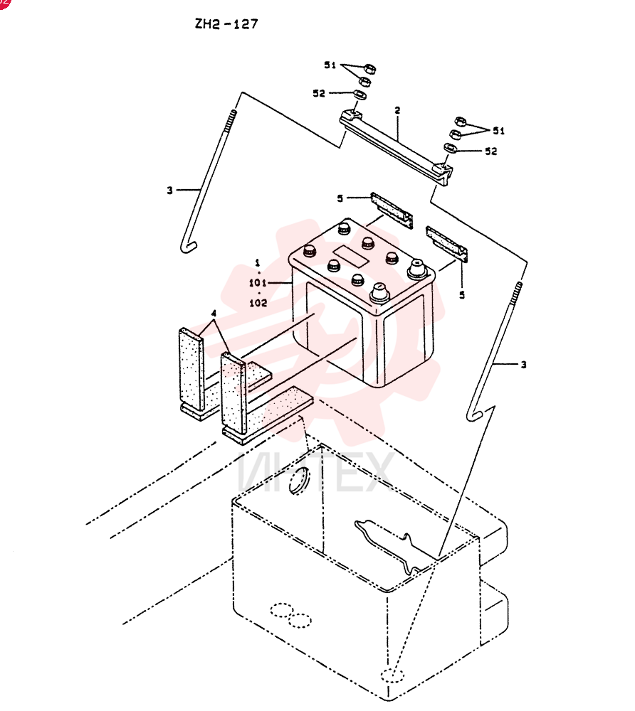 BATTERY,(Y200-15), Start Serial: 2201-
