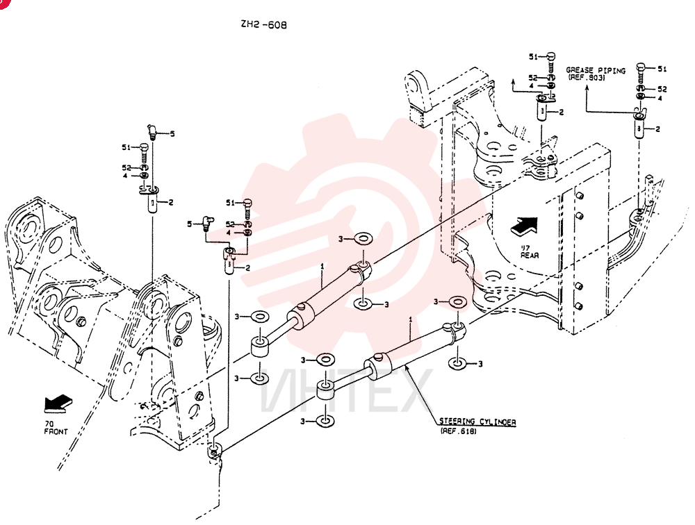 CYLINDER ASSY,OIL,REF 618  2201-, Serial Range: -2254