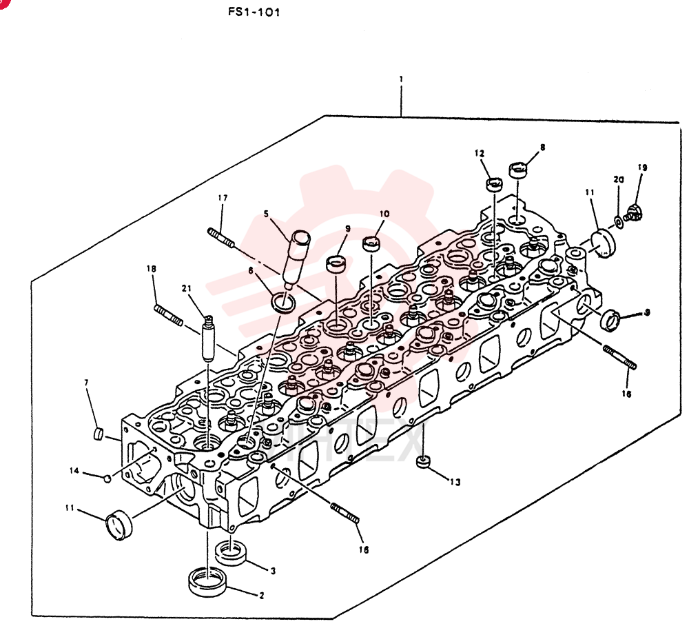 HEAD ASSY,CYLINDER, Start Serial: 16301- 111103900 (1)