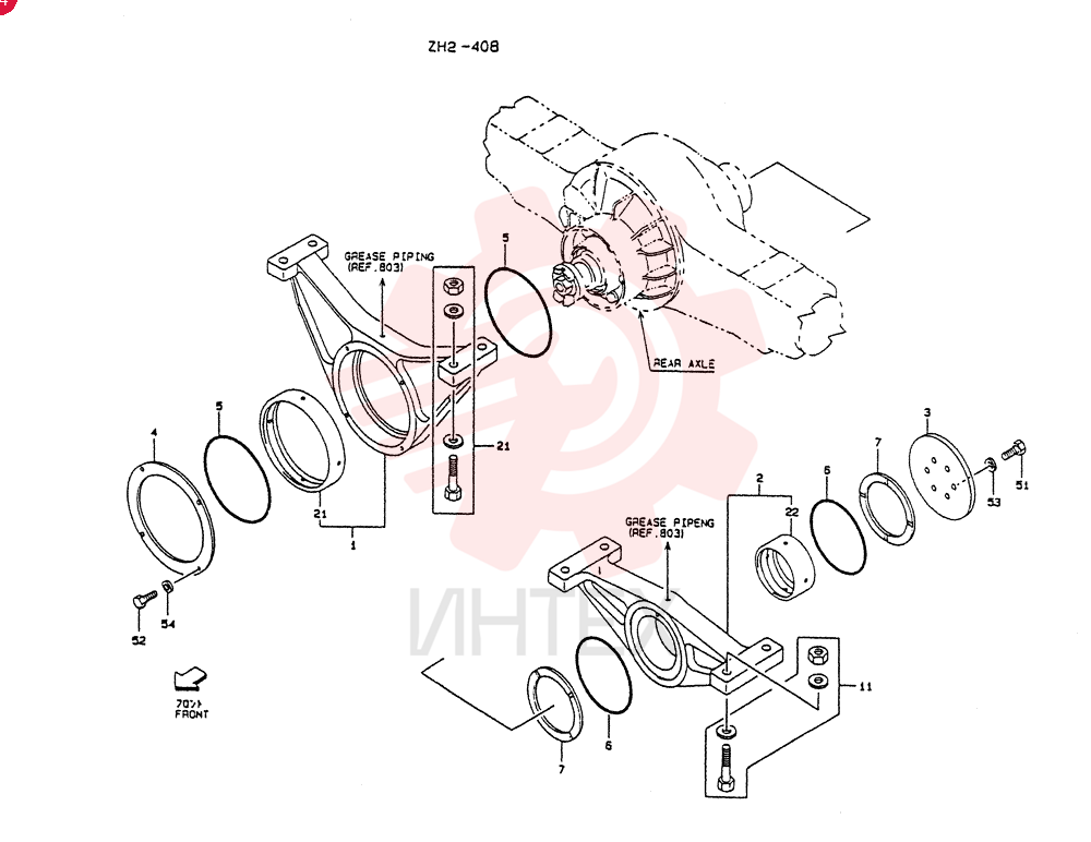 SUPPORT,AXLE,FR FRONT SIDE, Start Serial: 2201-