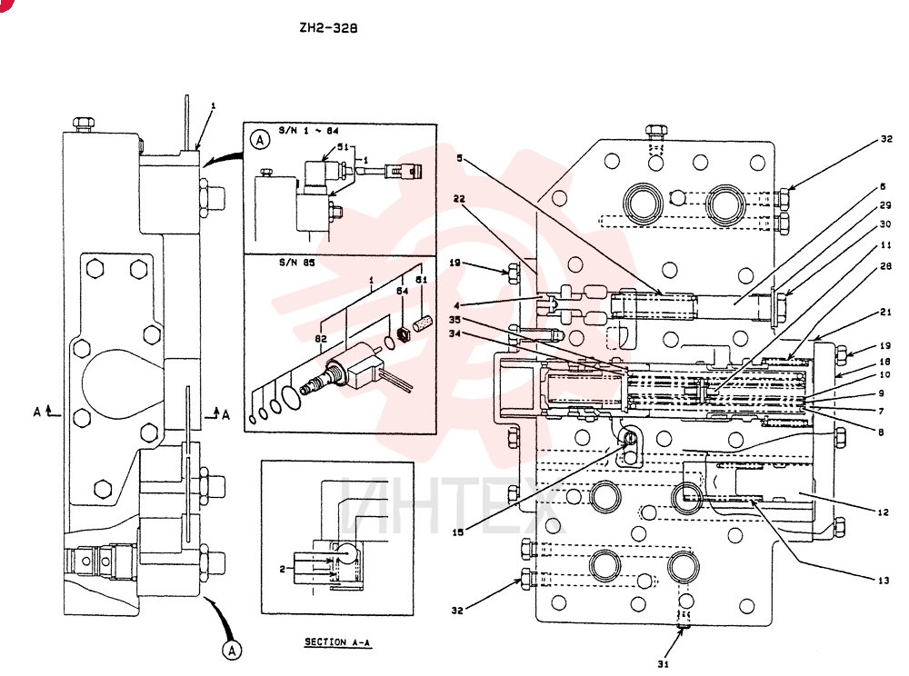 VALVE ASSY,CONTROL   1-, Serial Range: -84