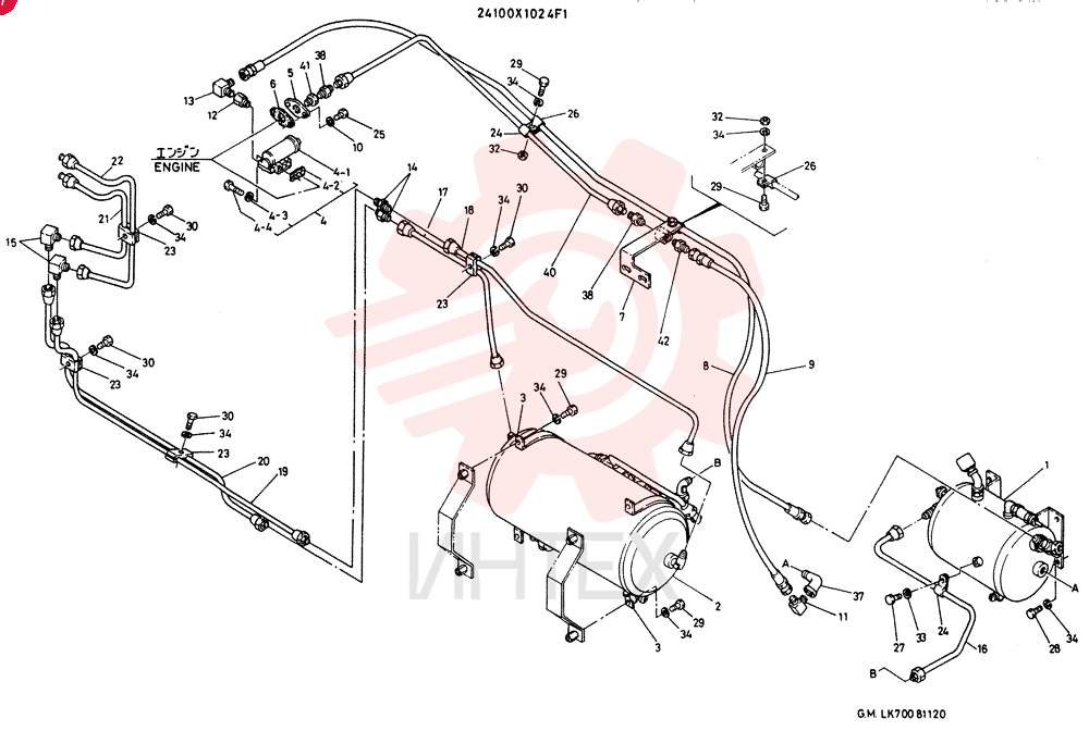 LINES, RE. BRAKE 24100X1024F1