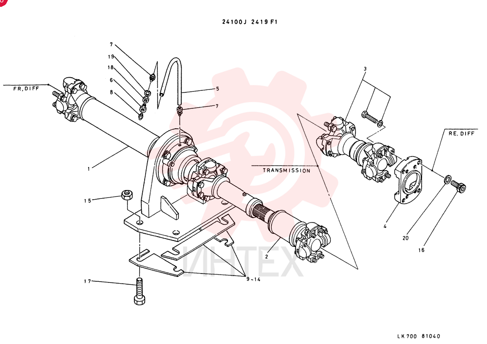 Схема (LK700) - WHEEL LOADER ASN KF1172 (1/03-12/03) 24100J2419F1 (1)