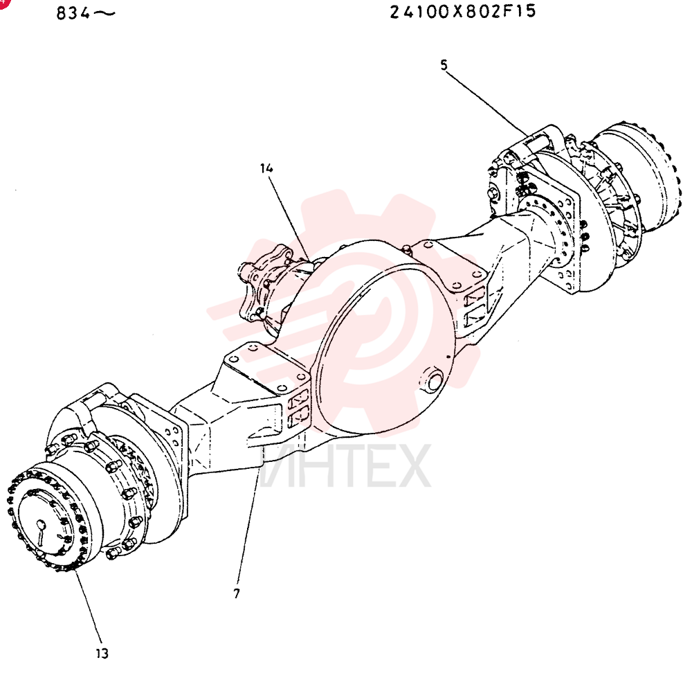 NOSPIN   AXLE ASSY,   RE 24100X802F15