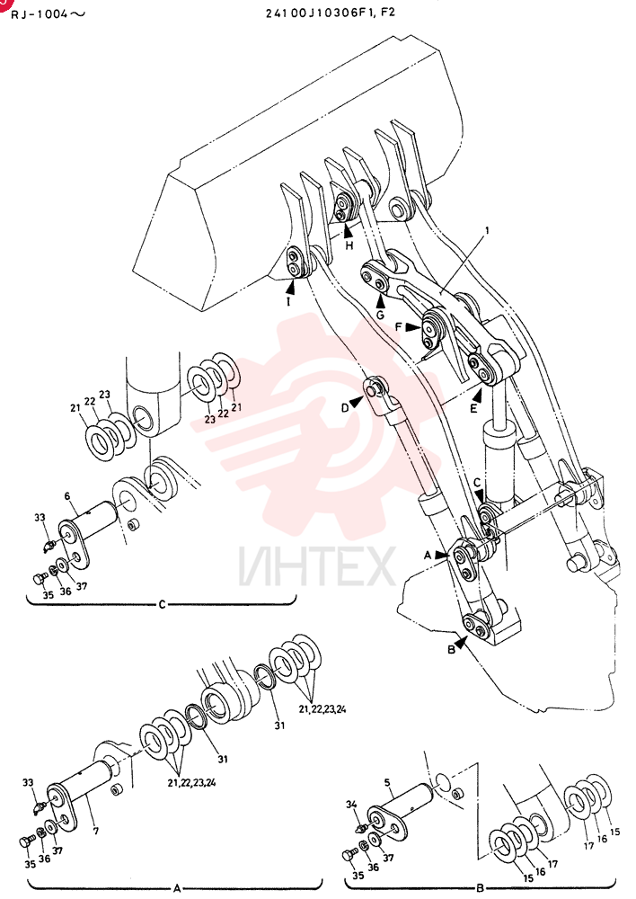 LINKAGE GROUP, BOOM, Serial Range: RJ.1004-RJ.1052 24100J10306F1 (1)