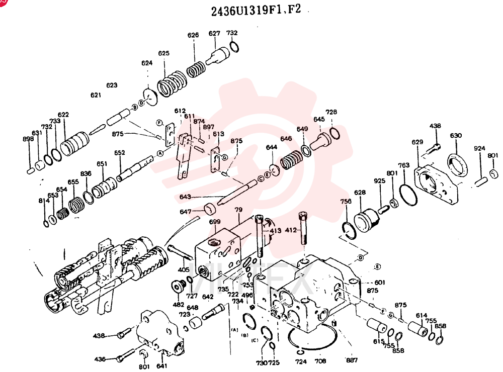 REGULATOR ASSY CONSISTS OF THE FOLLOWING PARTS 2436U1319 F1,F2
