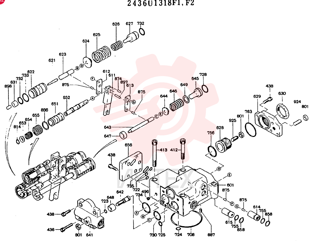 REGULATOR ASSY CONSISTS OF THE FOLLOWING PARTS 2436U1318 F1,F2
