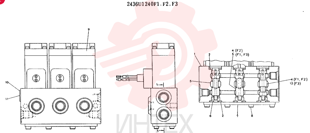 VALVE ASSY, SOLENOID CONSISTS OF THE FOLLOWING PARTS 2436U1240F1,F2,F3