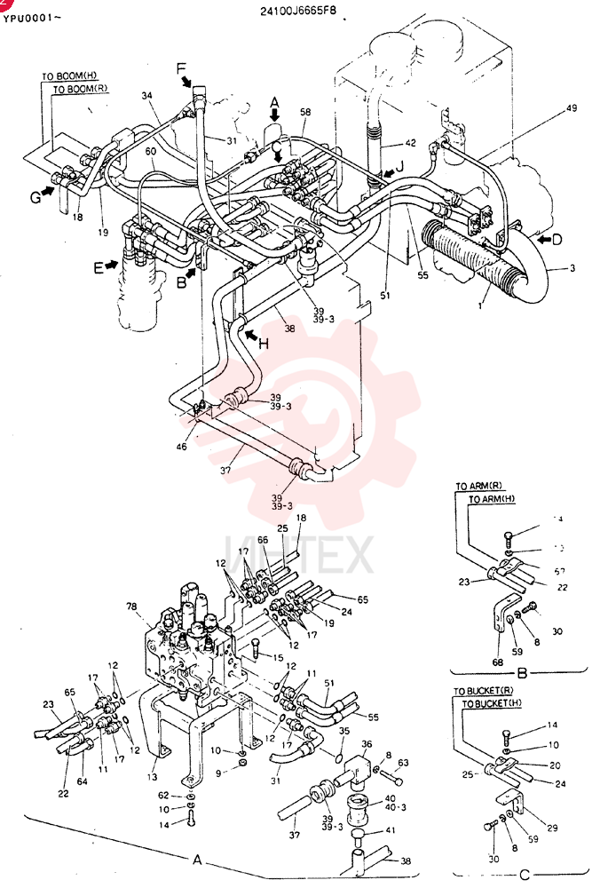 HYDR. LINES, UPP 24100J6665F8