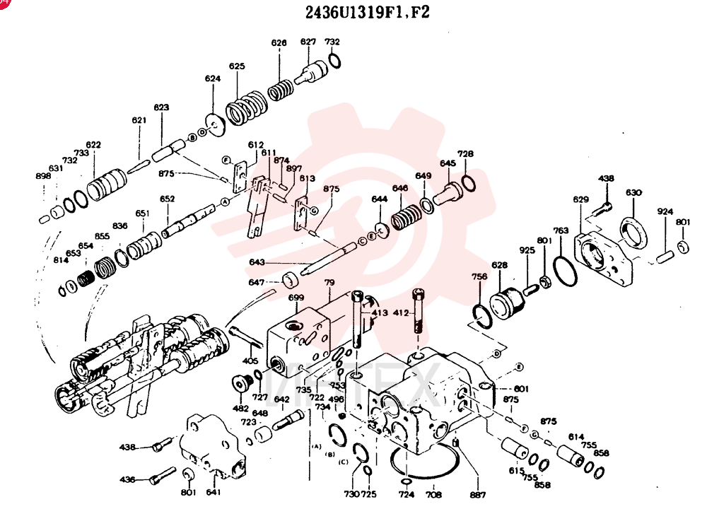 Схема (MD140BLC) - EXCAVATOR BTW YPU0001 - YPU0300 (1/80-12/06) 2436U1319F1