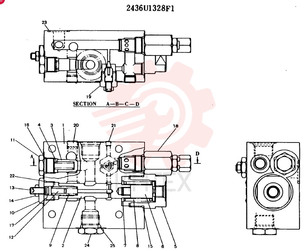 VALVE ASSY, HOLDING, CONSISTS OF THE FOLLOWING PARTS 2436R1328F1