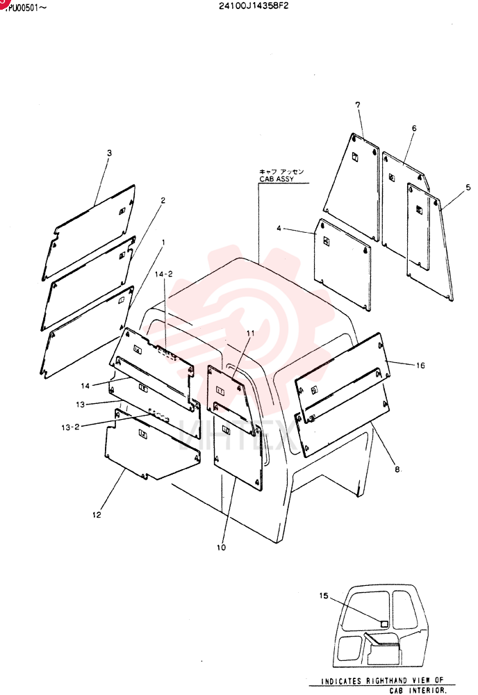 GUARD ASSY, CAB 24100J14358F2