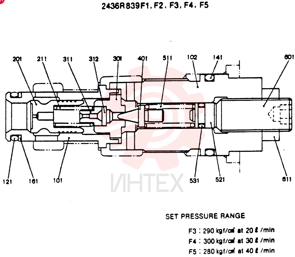 VALVE ASSY, MAIN RELIEF 2436R839F1F5