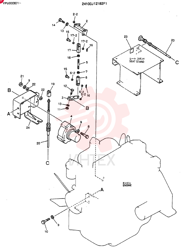Схема (MD140C) - EXCAVATOR BTW YPU0301 - YPU0500 (1/80-12/06) 24100J12182F1