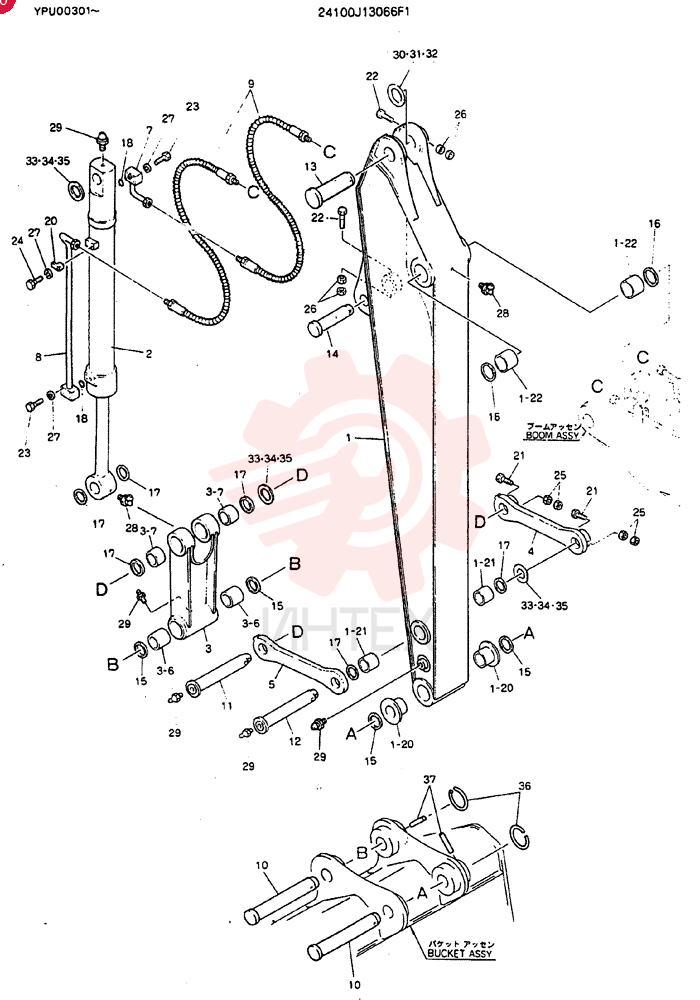 Схема (MD140C) - EXCAVATOR BTW YPU0301 - YPU0500 (1/80-12/06) 24100J13066F1