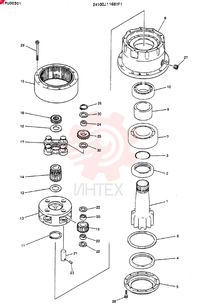 Схема (MD140C) - EXCAVATOR BTW YPU0301 - YPU0500 (1/80-12/06) 24100J11681F1