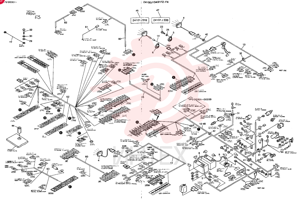WIRING ASSY, ELEC, Serial Range: YPU00301-YPU00339