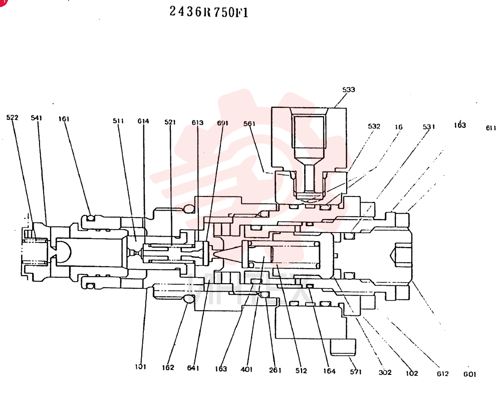 Схема (MD180LC) - EXCAVATOR ASN YG0647 (1/80-12/06) 2436R750F1