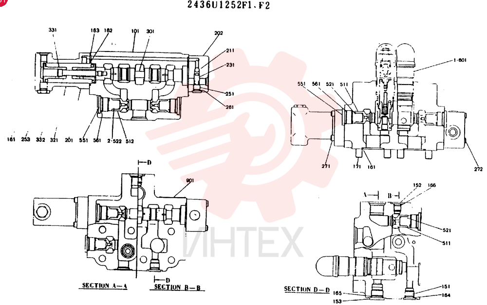 Схема (MD200BLC) - EXCAVATOR ASN YQ0565 (1/80-12/06) 2436U1252F1