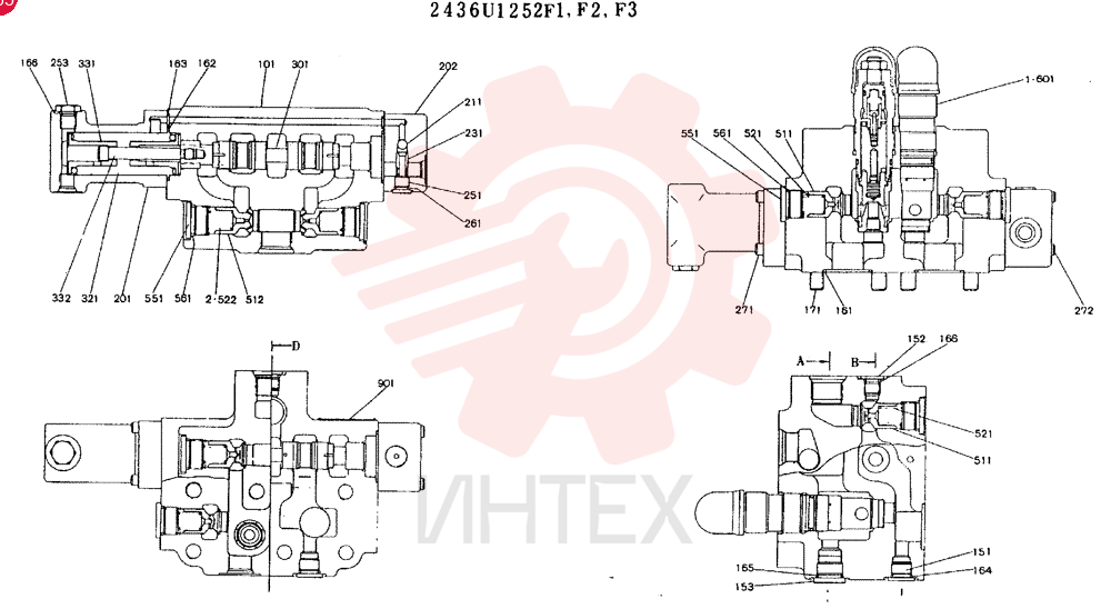 Схема (MD200BLC) - EXCAVATOR ASN YQU0001 (1/80-12/06) 2436U1252F1 (2)