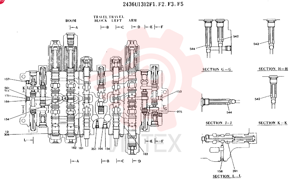 Схема (MD200BLC) - EXCAVATOR ASN YQU0001 (1/80-12/06) 2436U1312F1 (1)