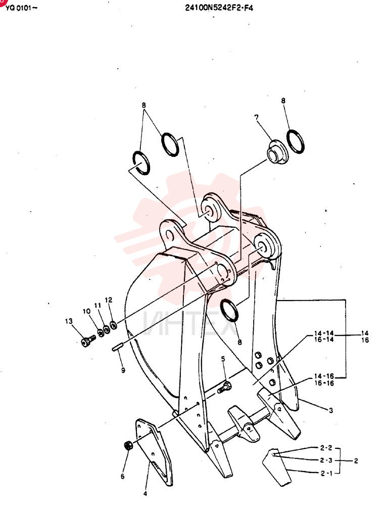 BUCKET ASSY, Serial Range: YQ0101-YQ0237 24100N5242F2