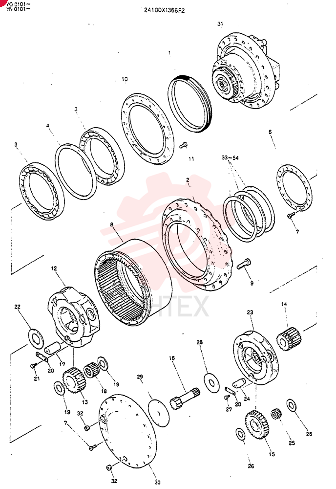 GEAR REDUCTION UNIT 24100X1366F2