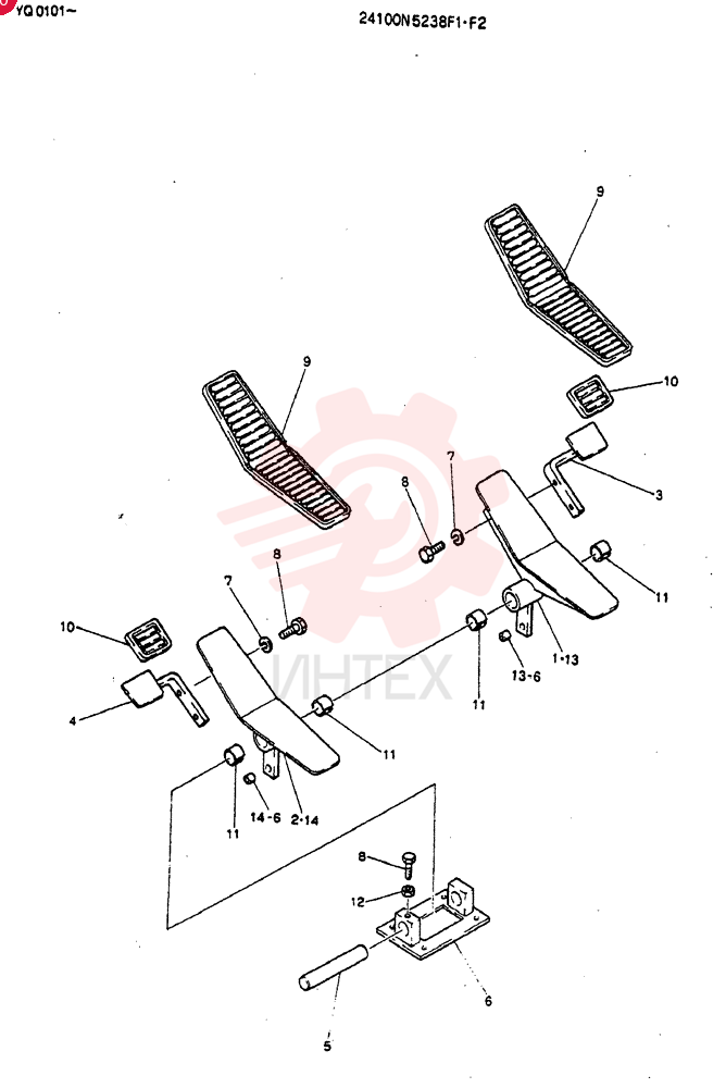 PEDAL ASSY, Serial Range: YQ0101-YQ0463