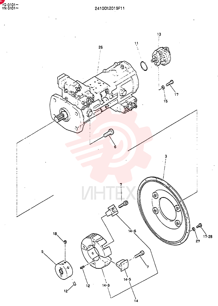 Схема (MD200BLC) - EXCAVATOR BTW YQ0101 - YQ0564 (1/80-12/06) 24100N2019F11