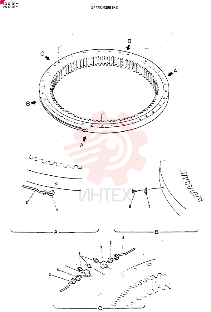 Схема (MD200BLC) - EXCAVATOR BTW YQ0101 - YQ0564 (1/80-12/06) 24100N3981F2